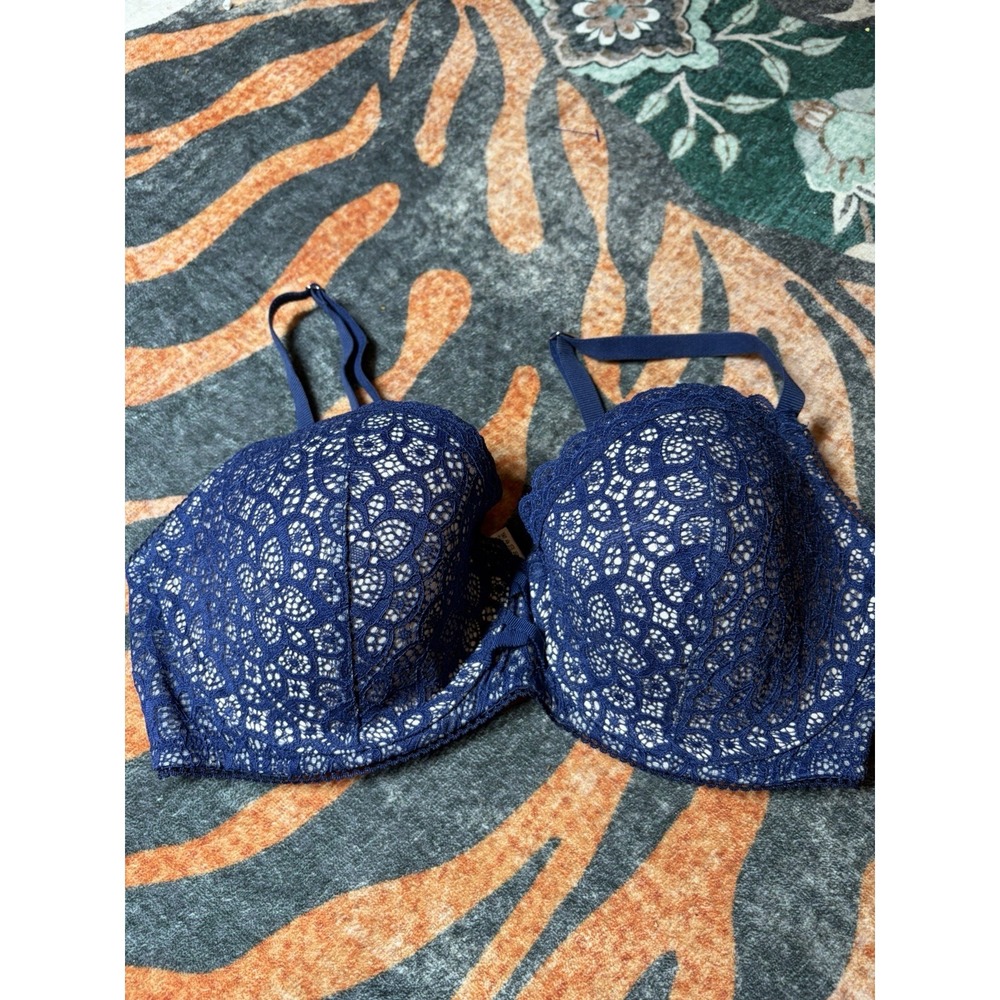 Victoria's Secret Blue Lacy Dream Angels Push-Up Bra (34DD) - VS Dream Angels